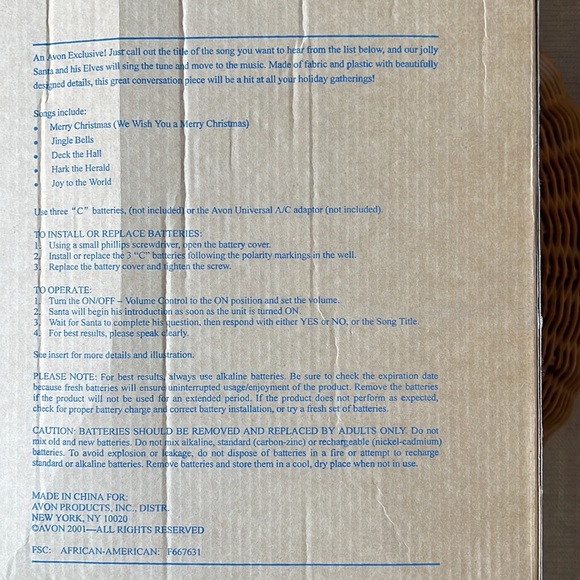 Avon Christmas Singing Moving Santa and Elves, Takes Musical Request From List - Picture 10 of 11